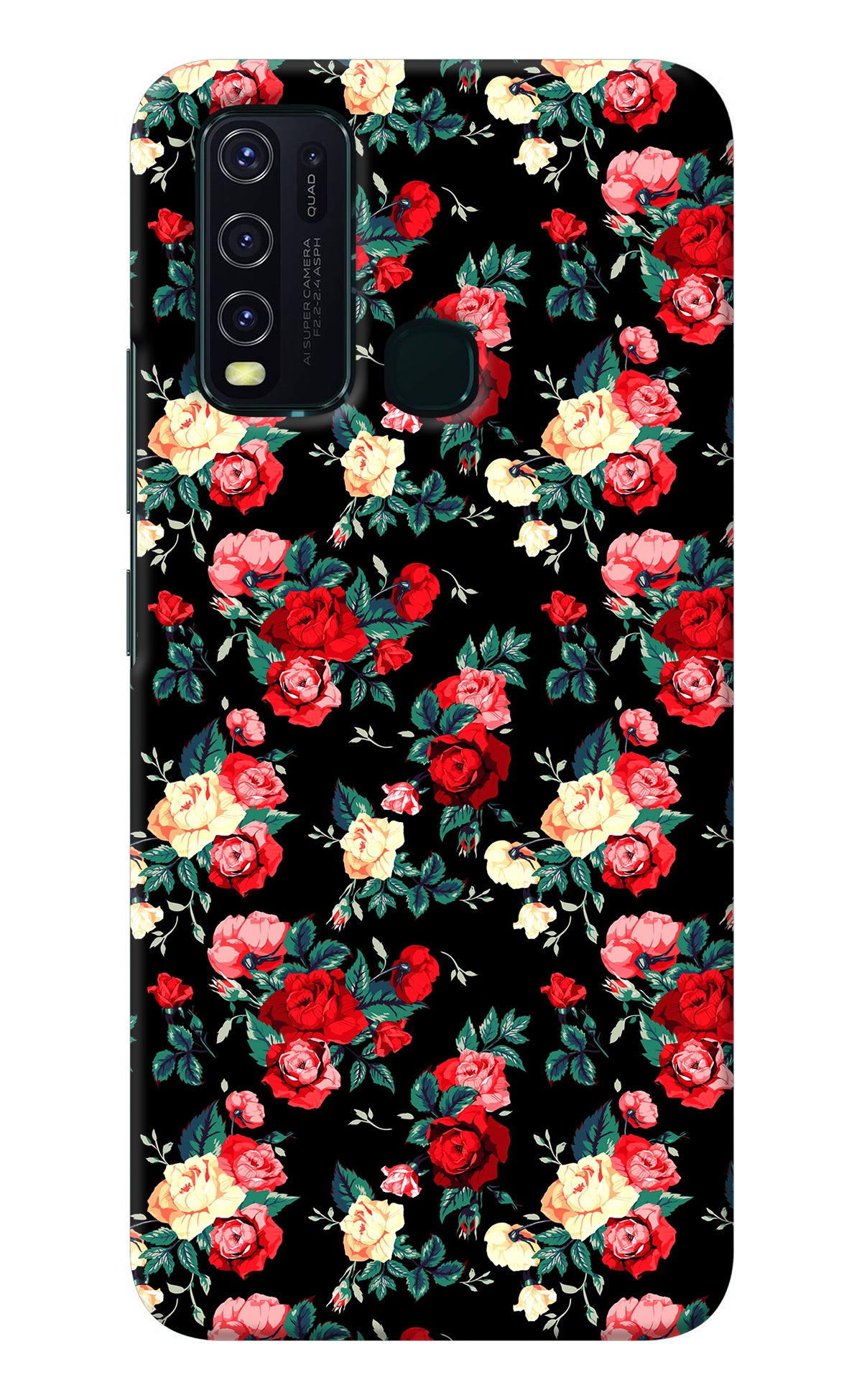 Rose Pattern Vivo Y30/Y50 Back Cover