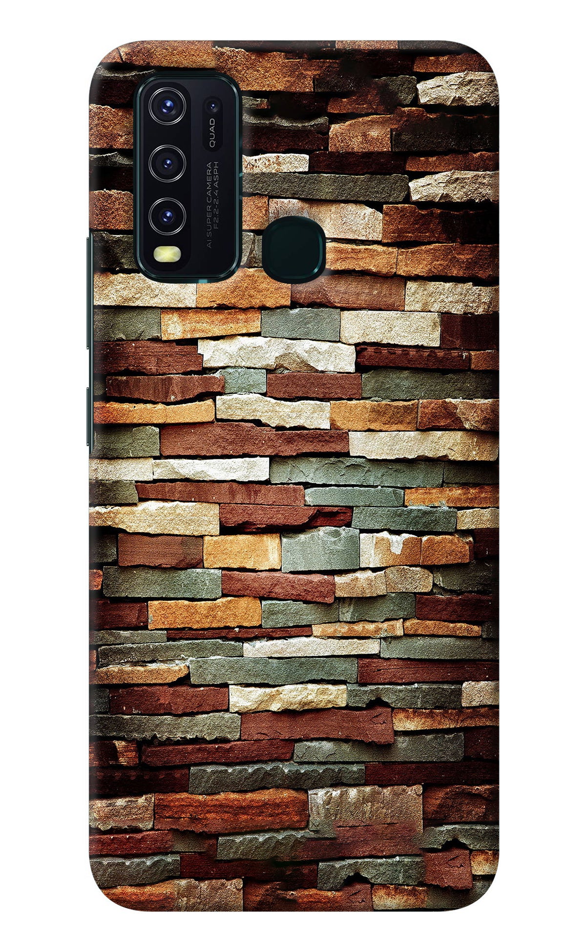 Bricks Pattern Vivo Y30/Y50 Back Cover