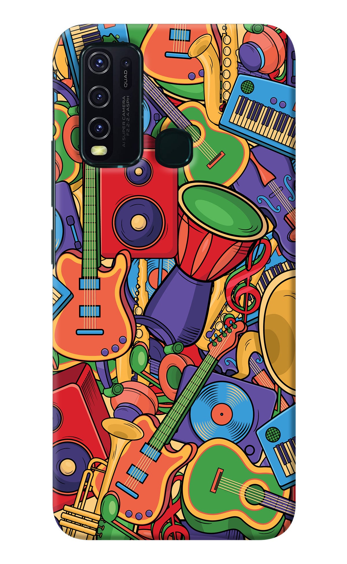 Music Instrument Doodle Vivo Y30/Y50 Back Cover