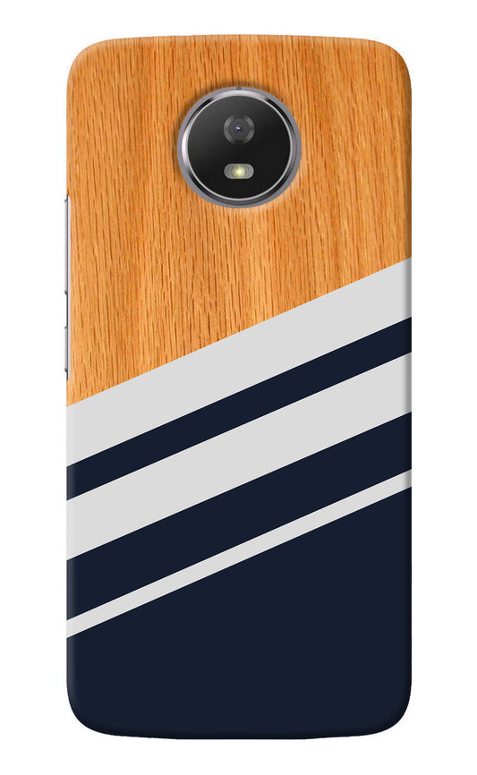 Blue and white wooden Moto G5S Back Cover
