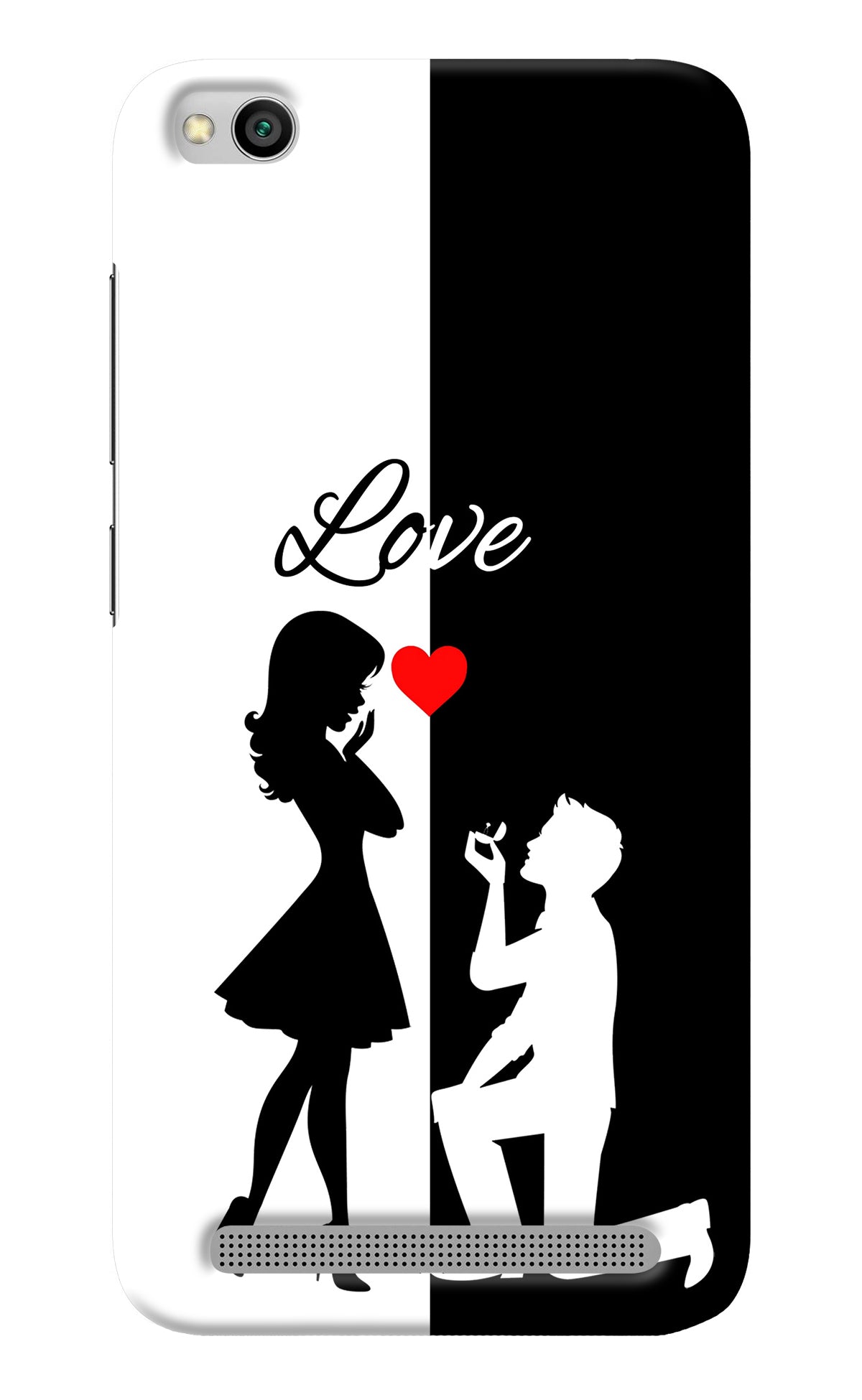 Love Propose Black And White Redmi 5A Back Cover