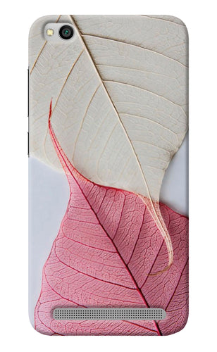 White Pink Leaf Redmi 5A Back Cover