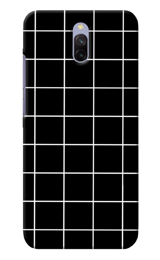 White Grid Redmi 8A Dual Back Cover