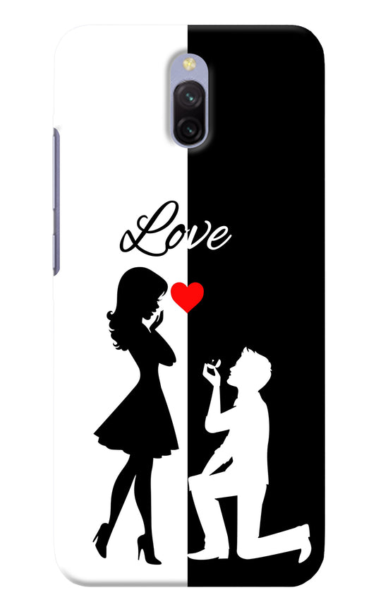 Love Propose Black And White Redmi 8A Dual Back Cover