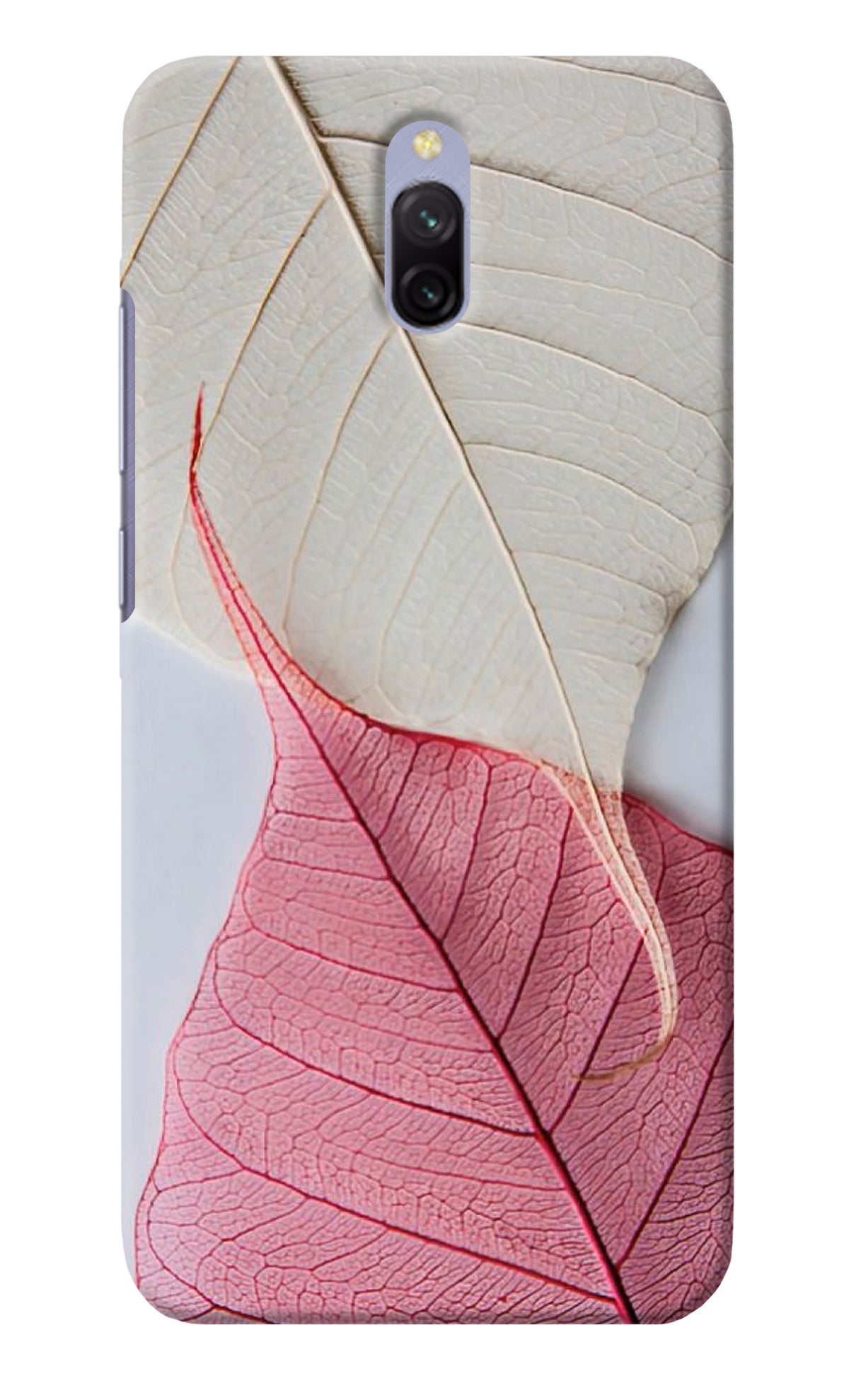 White Pink Leaf Redmi 8A Dual Back Cover