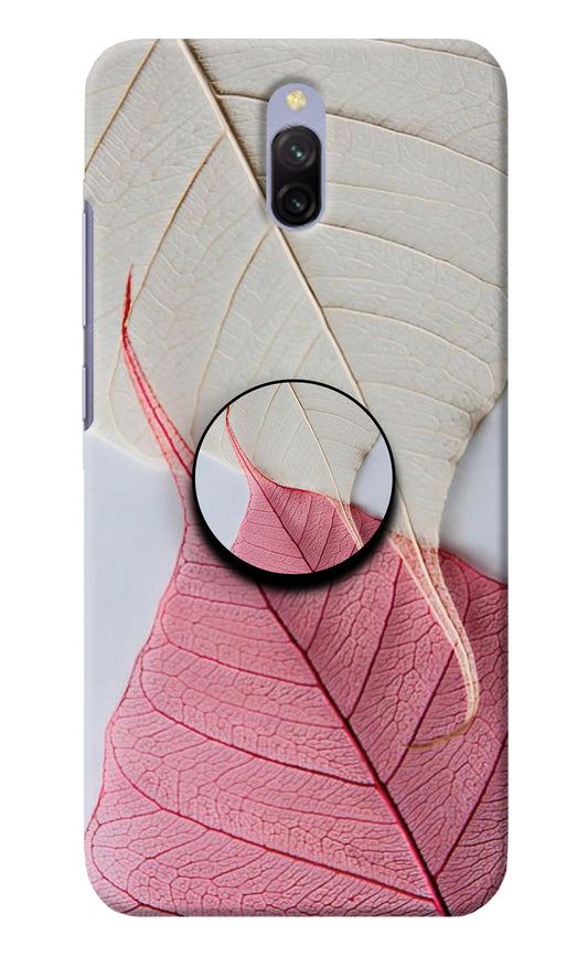 White Pink Leaf Redmi 8A Dual Pop Case