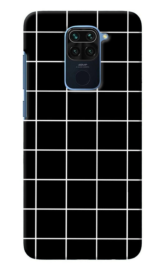White Grid Redmi Note 9 Back Cover