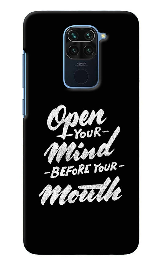 Open Your Mind Before Your Mouth Redmi Note 9 Back Cover