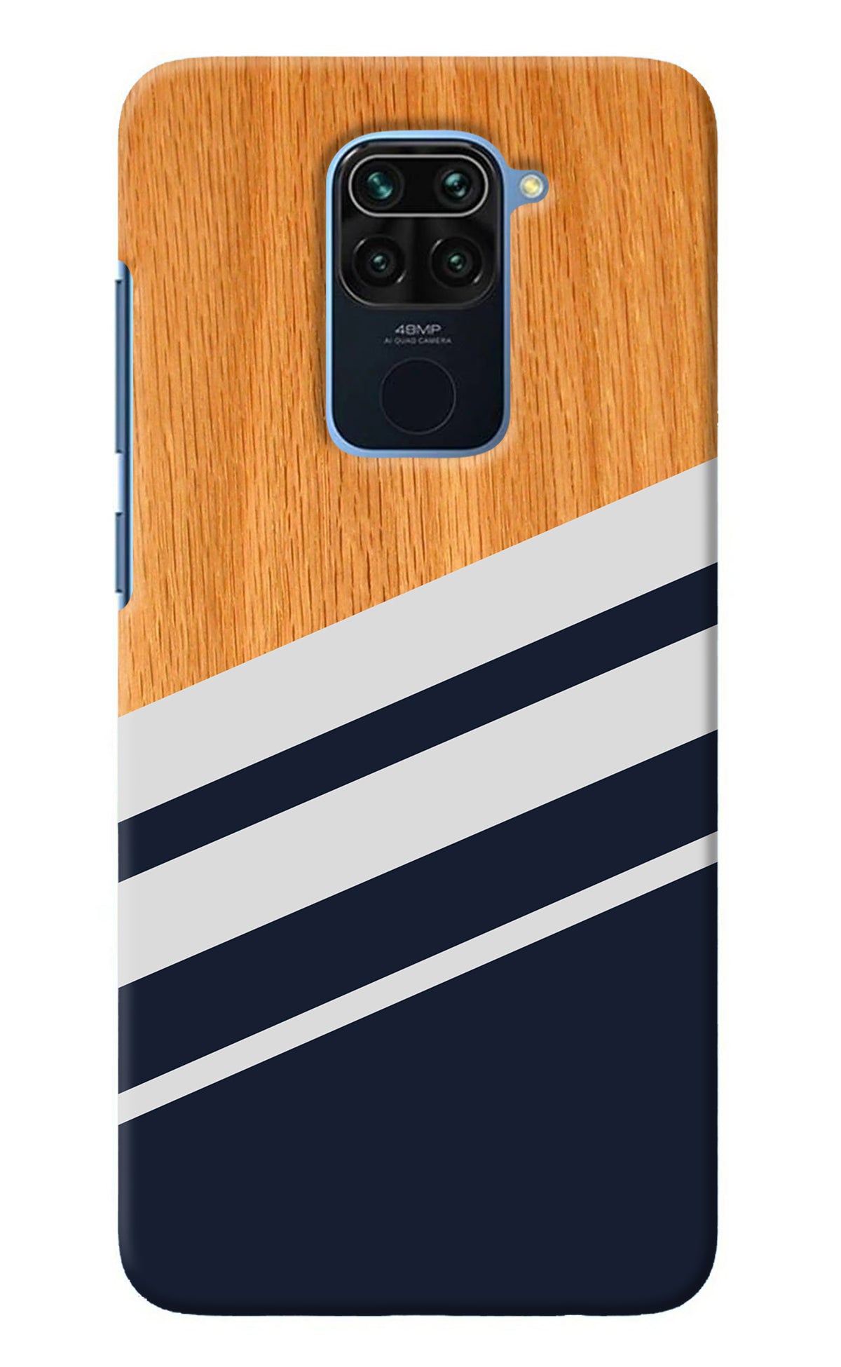 Blue and white wooden Redmi Note 9 Back Cover