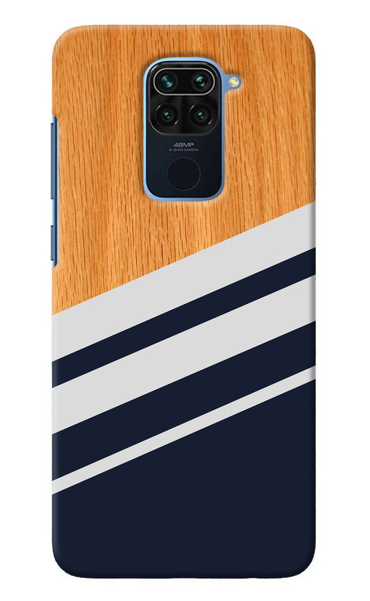 Blue and white wooden Redmi Note 9 Back Cover