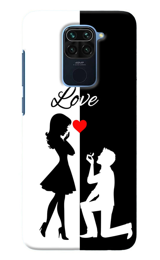 Love Propose Black And White Redmi Note 9 Back Cover