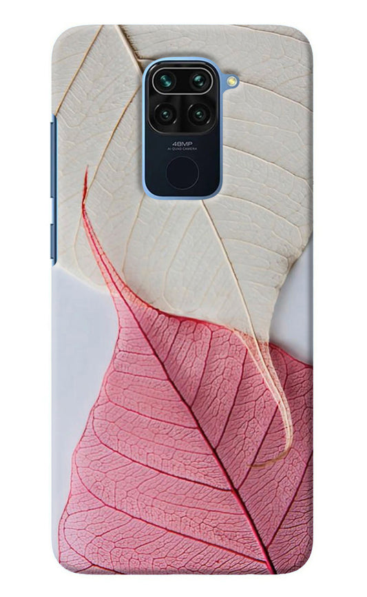 White Pink Leaf Redmi Note 9 Back Cover