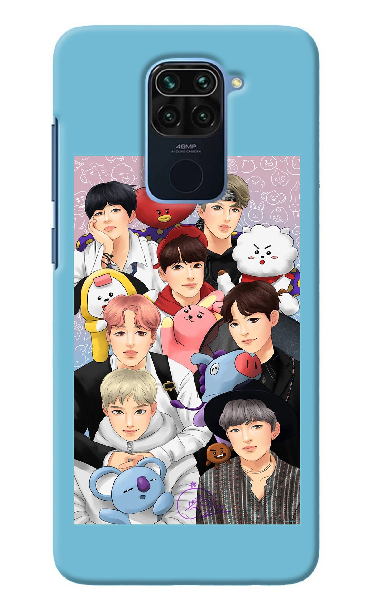 BTS with animals Redmi Note 9 Back Cover