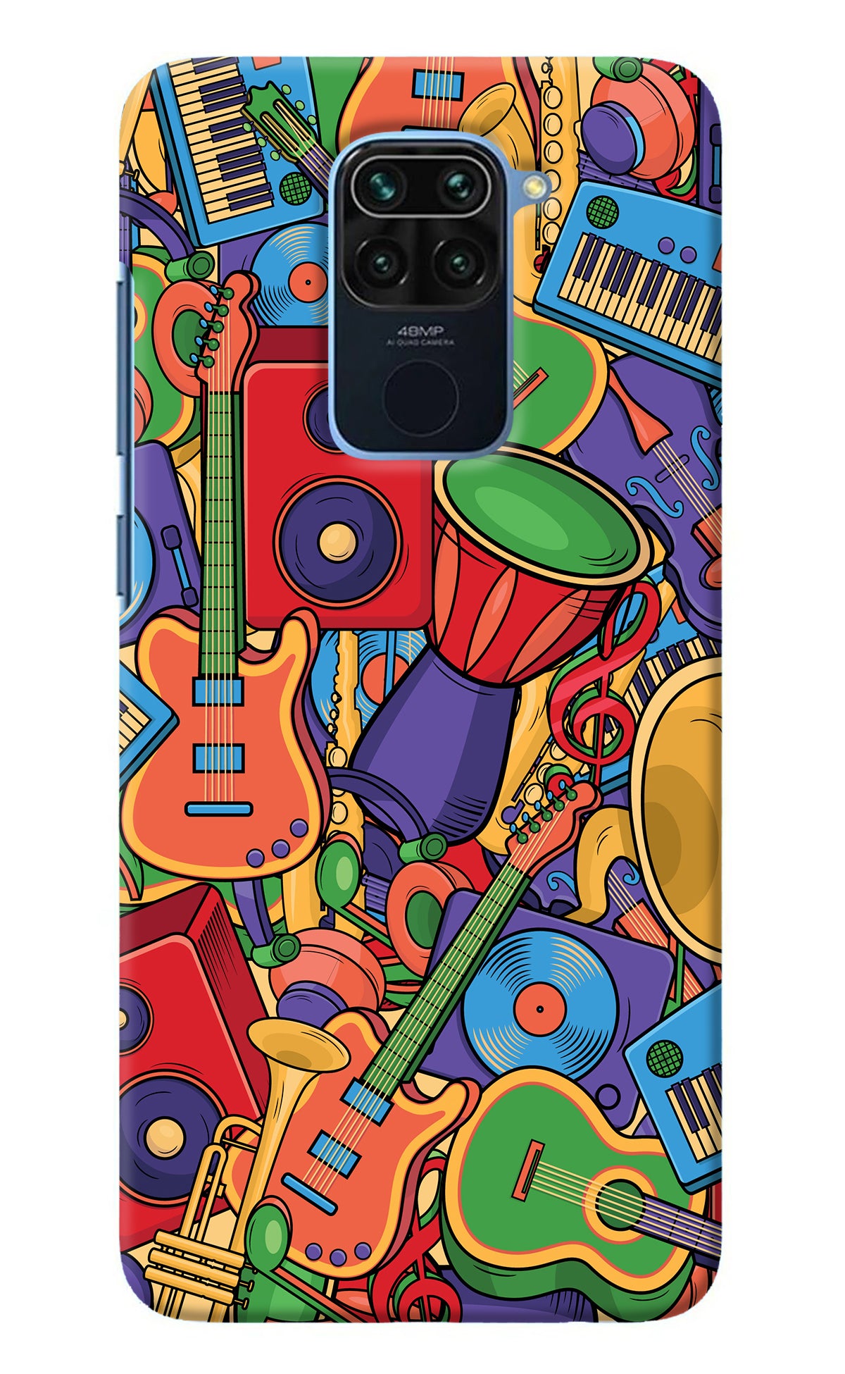 Music Instrument Doodle Redmi Note 9 Back Cover