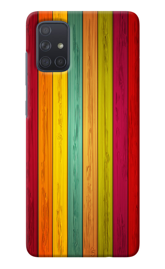 Multicolor Wooden Samsung A71 Back Cover