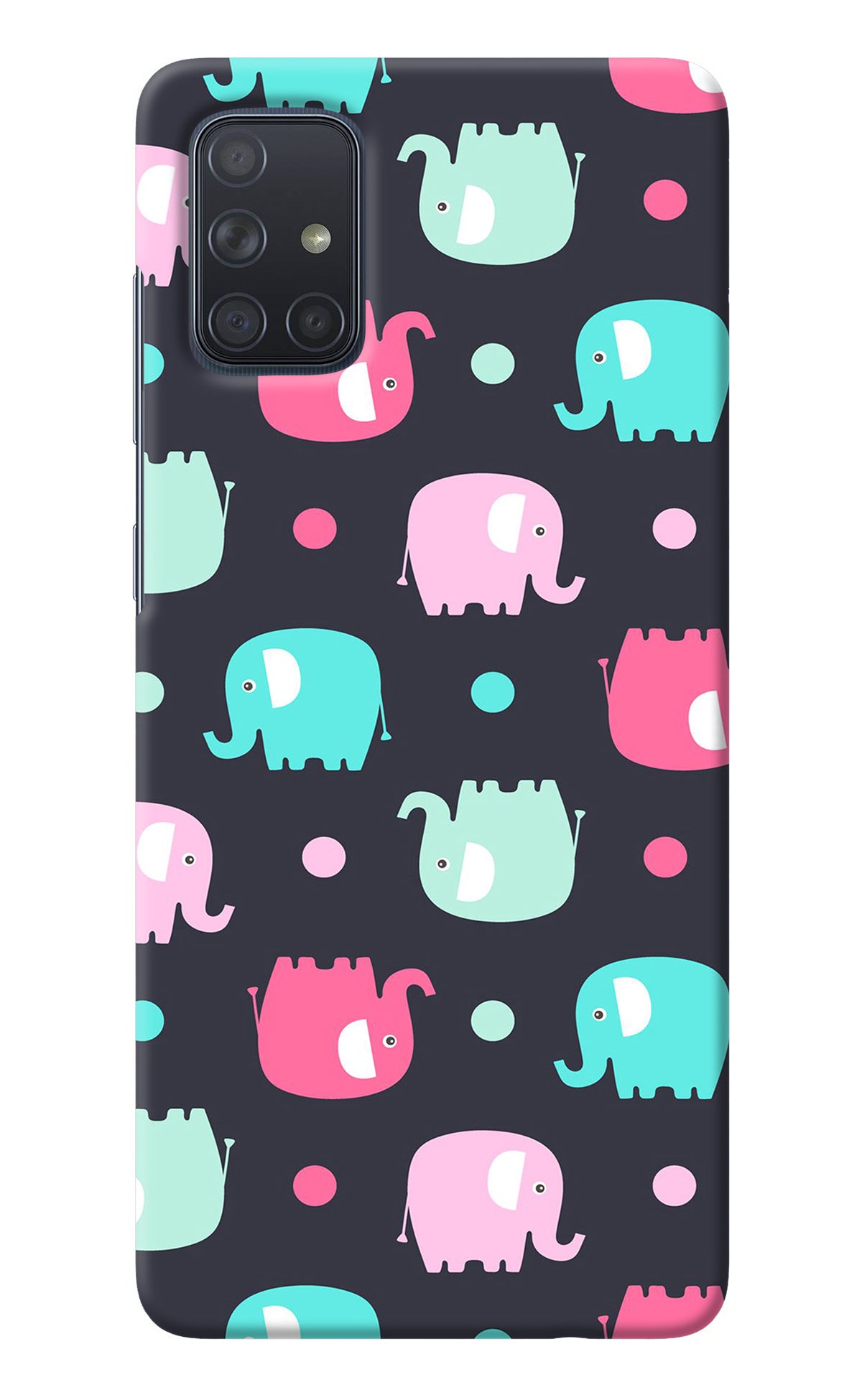 Elephants Samsung A71 Back Cover