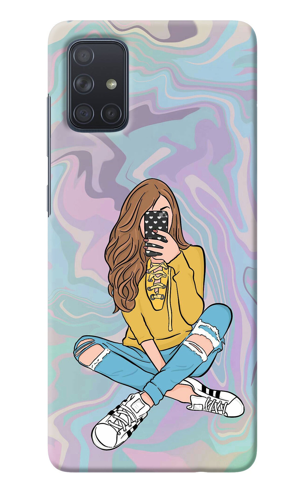 Selfie Girl Samsung A71 Back Cover