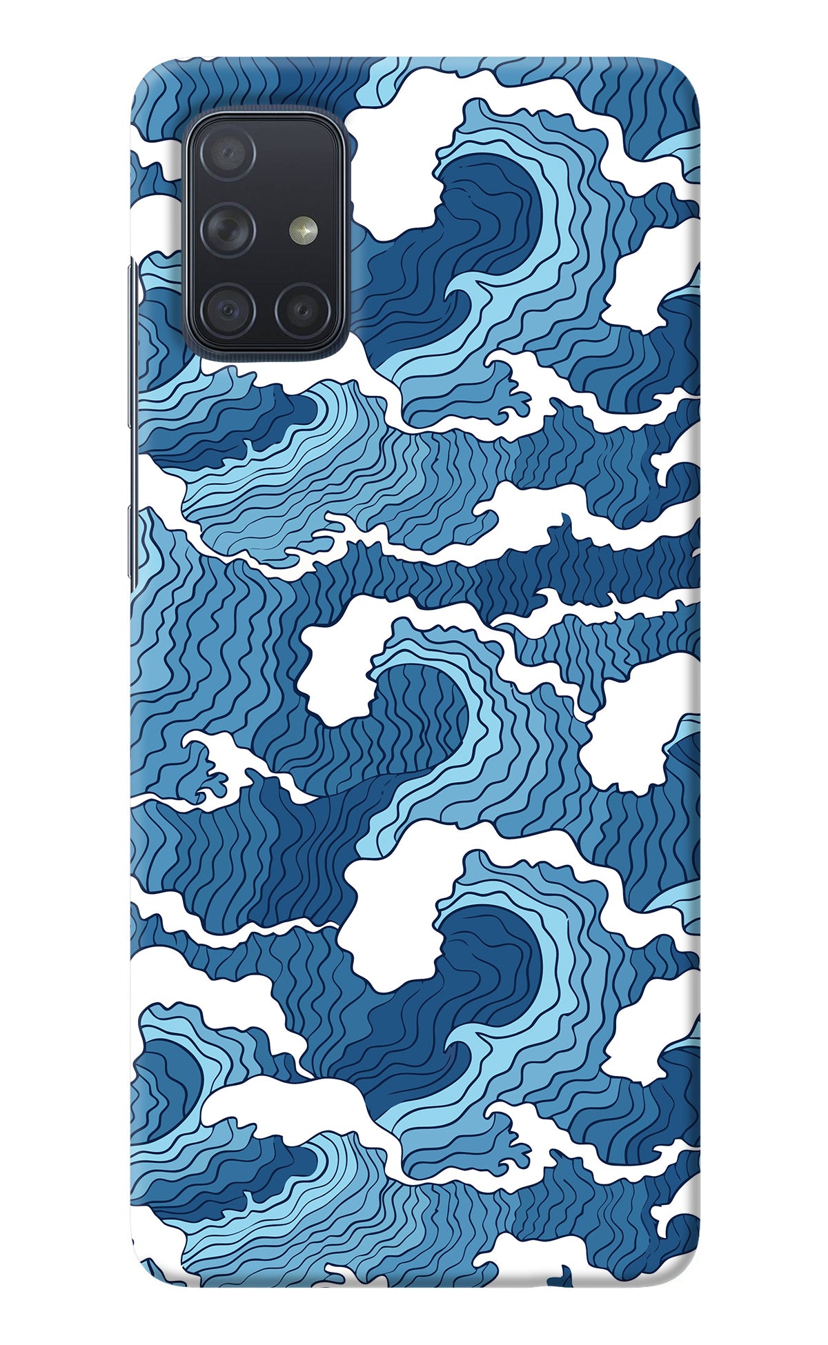 Blue Waves Samsung A71 Back Cover