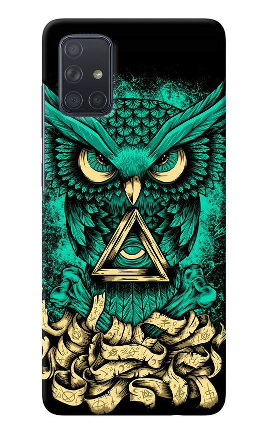 Green Owl Samsung A71 Back Cover