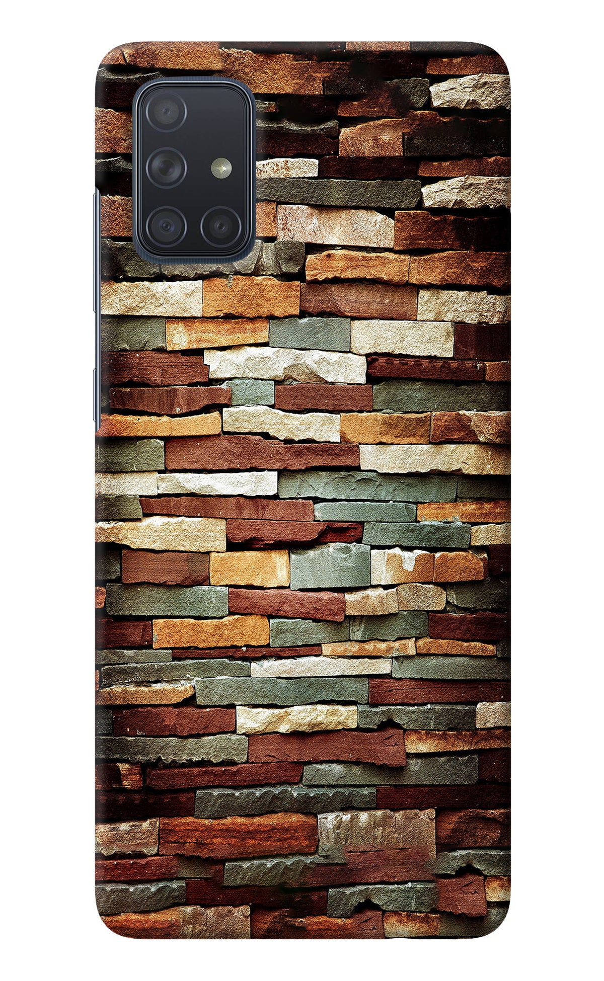 Bricks Pattern Samsung A71 Back Cover