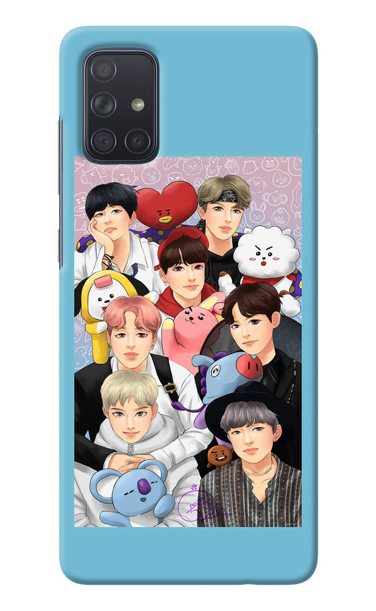 BTS with animals Samsung A71 Back Cover