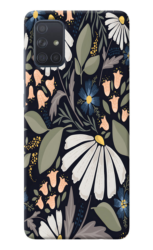 Flowers Art Samsung A71 Back Cover