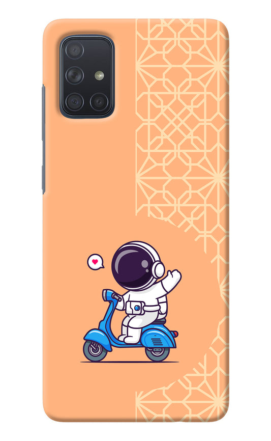 Cute Astronaut Riding Samsung A71 Back Cover