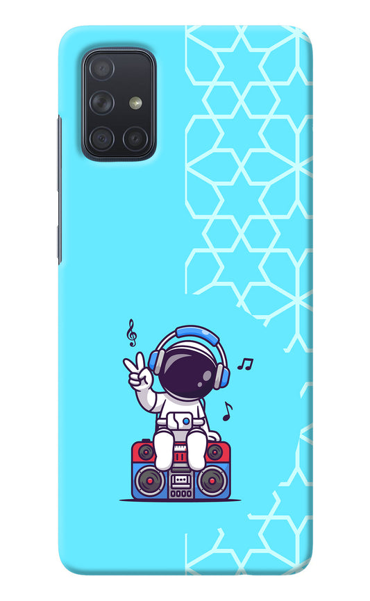 Cute Astronaut Chilling Samsung A71 Back Cover