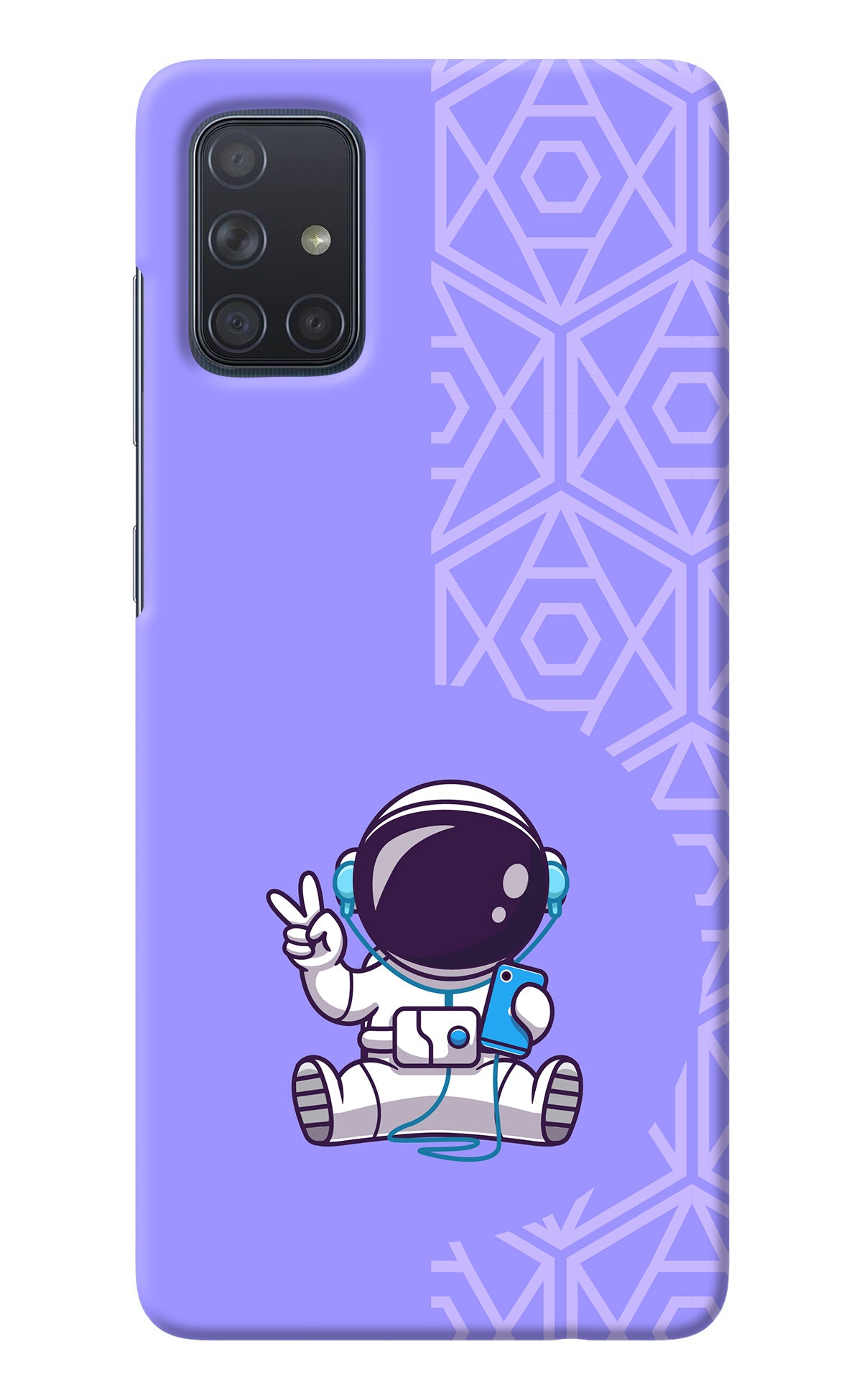 Cute Astronaut Chilling Samsung A71 Back Cover