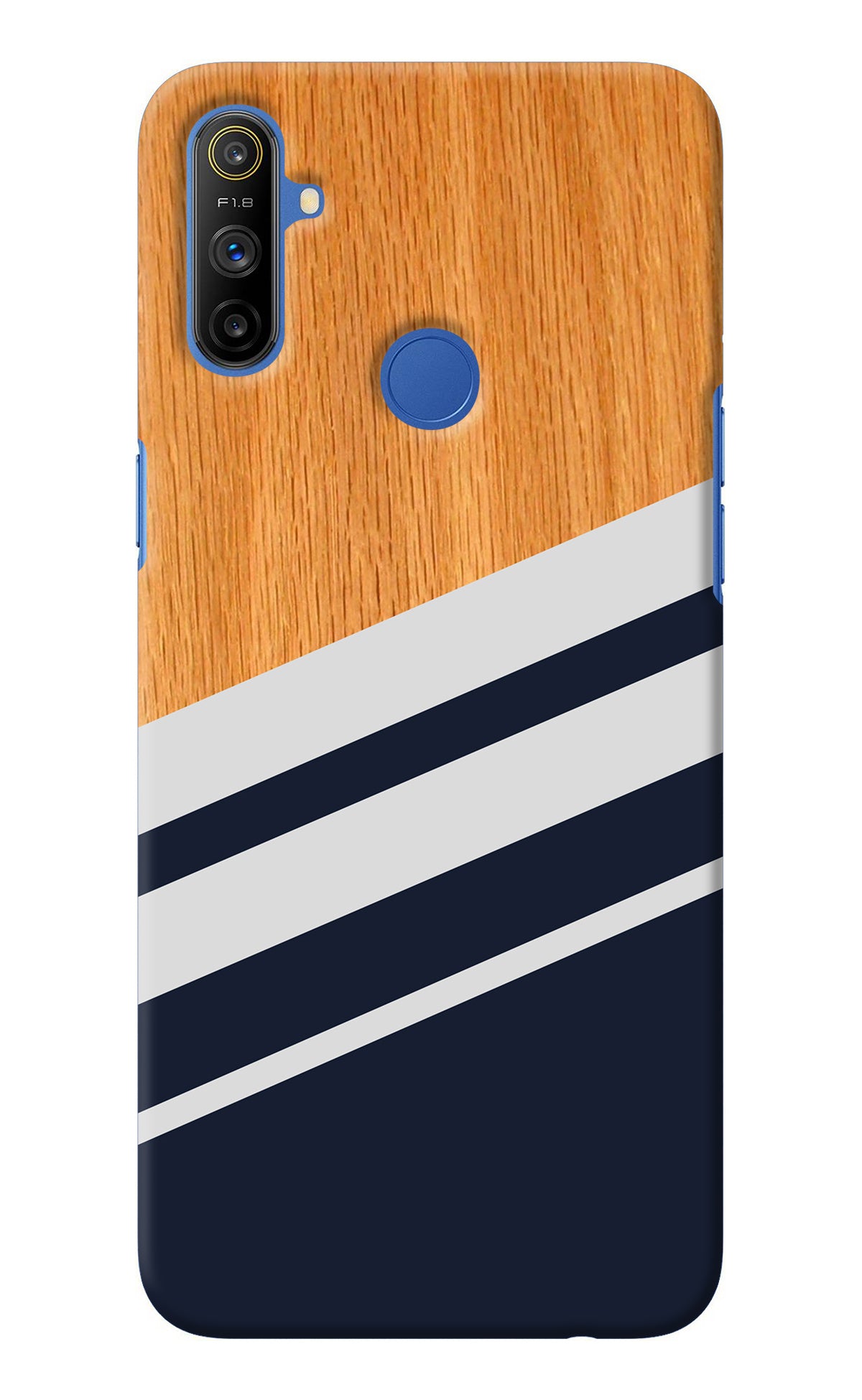 Blue and white wooden Realme Narzo 10A/20A Back Cover