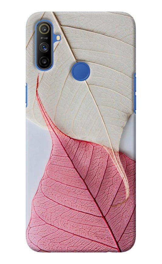 White Pink Leaf Realme Narzo 10A/20A Back Cover