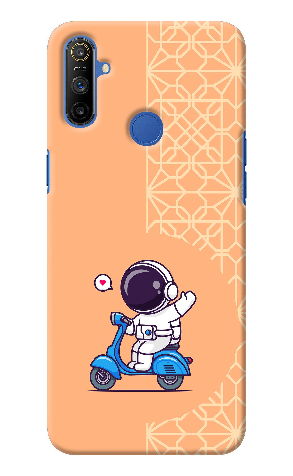 Cute Astronaut Riding Realme Narzo 10A/20A Back Cover