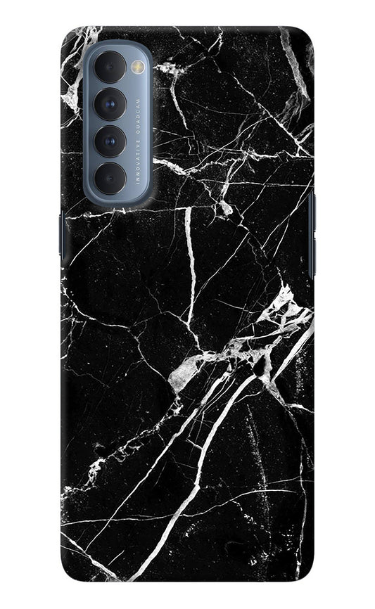 Black Marble Pattern Oppo Reno4 Pro Back Cover
