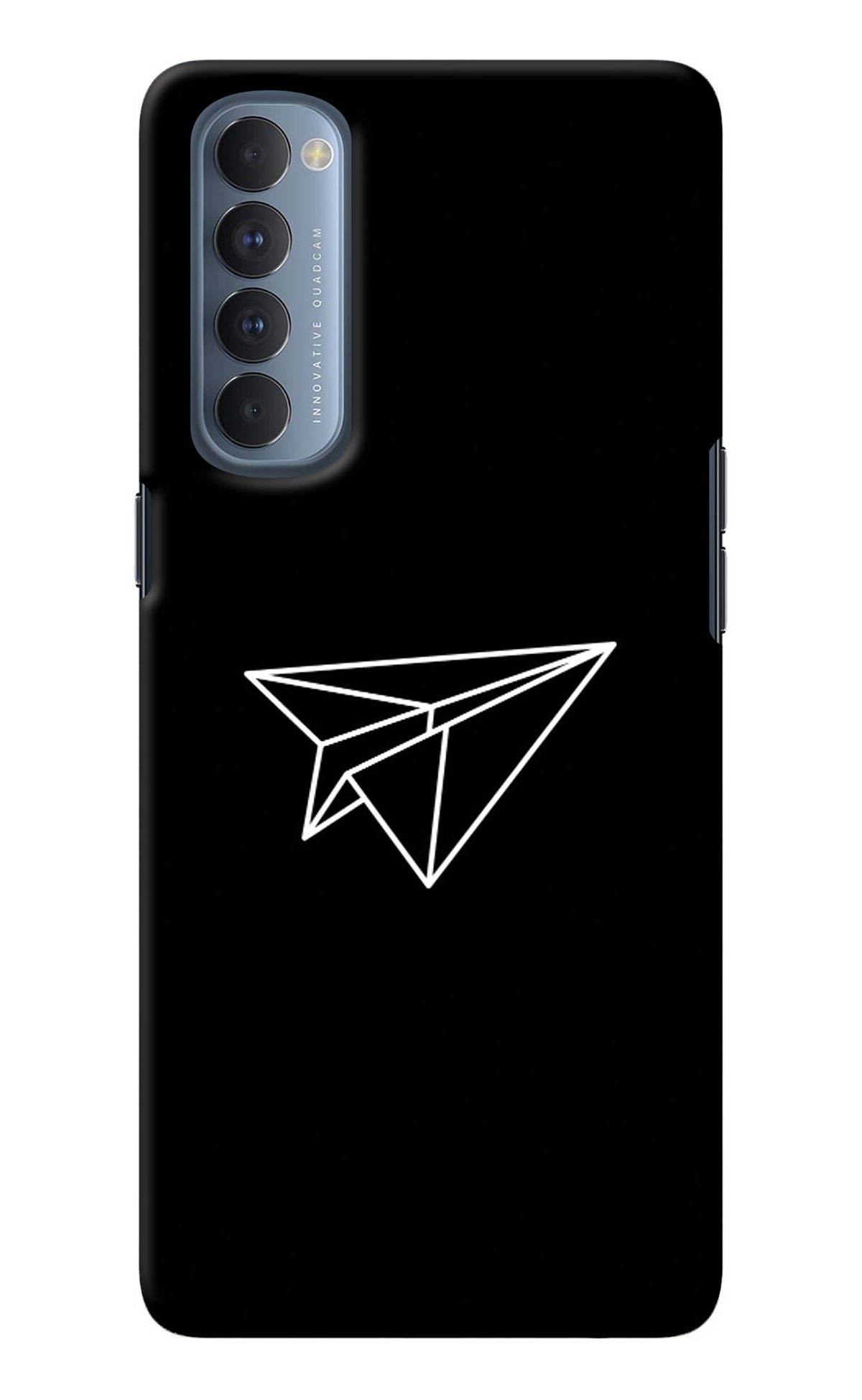 Paper Plane White Oppo Reno4 Pro Back Cover