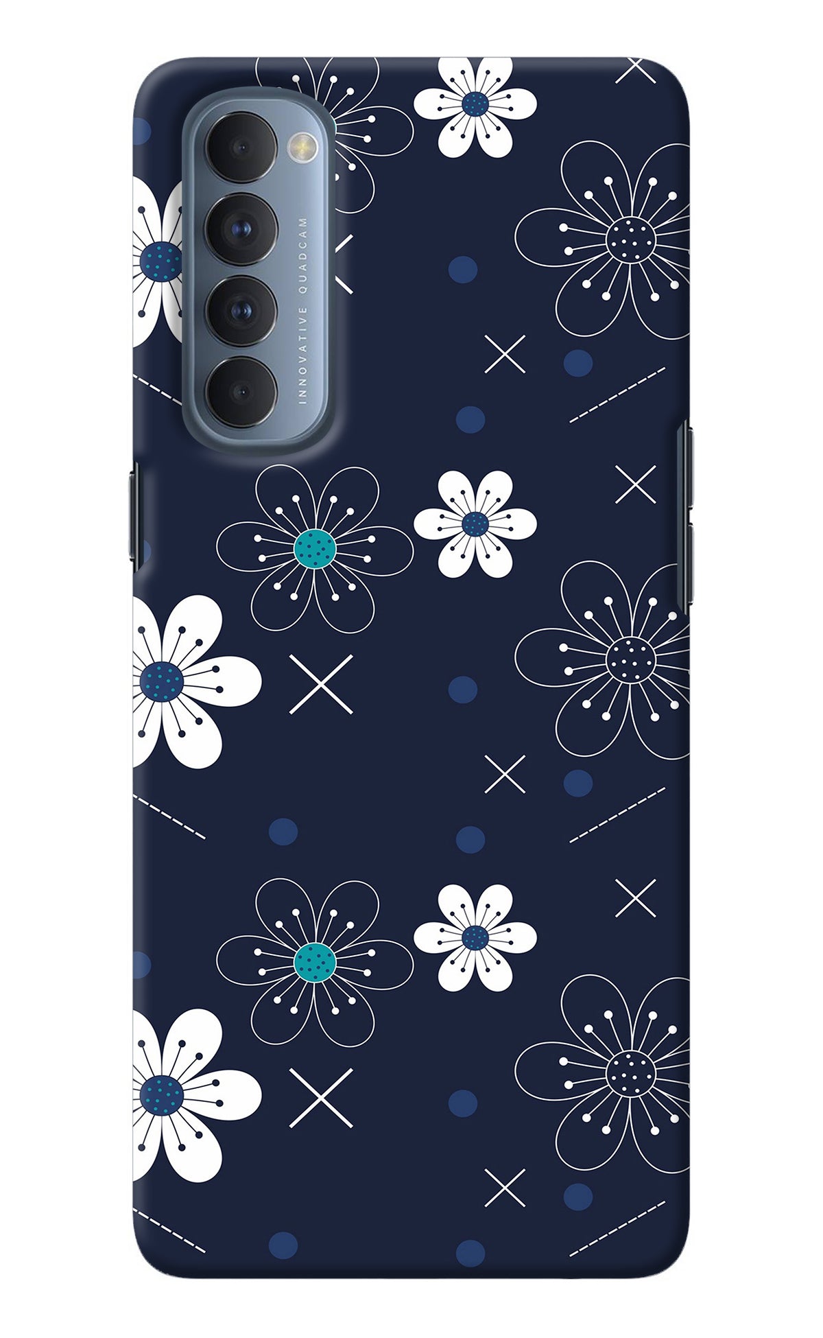 Flowers Oppo Reno4 Pro Back Cover