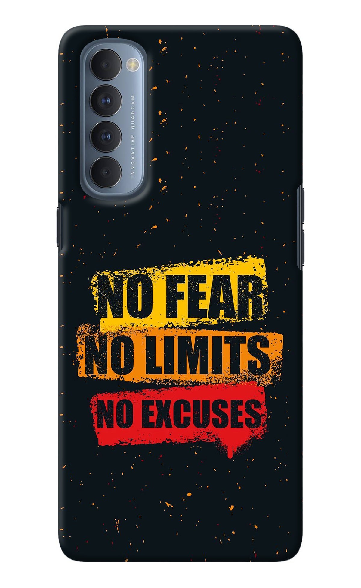 No Fear No Limits No Excuse Oppo Reno4 Pro Back Cover