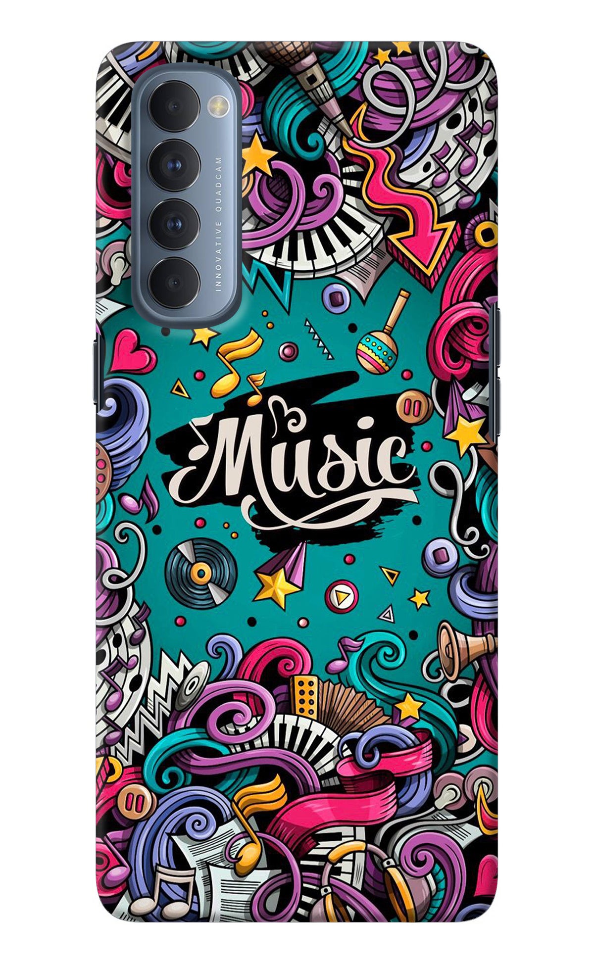 Music Graffiti Oppo Reno4 Pro Back Cover