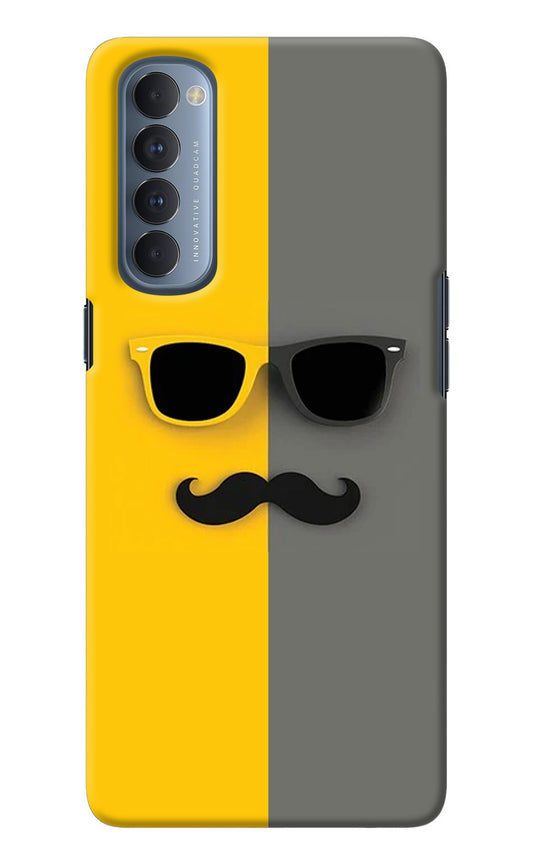 Sunglasses with Mustache Oppo Reno4 Pro Back Cover