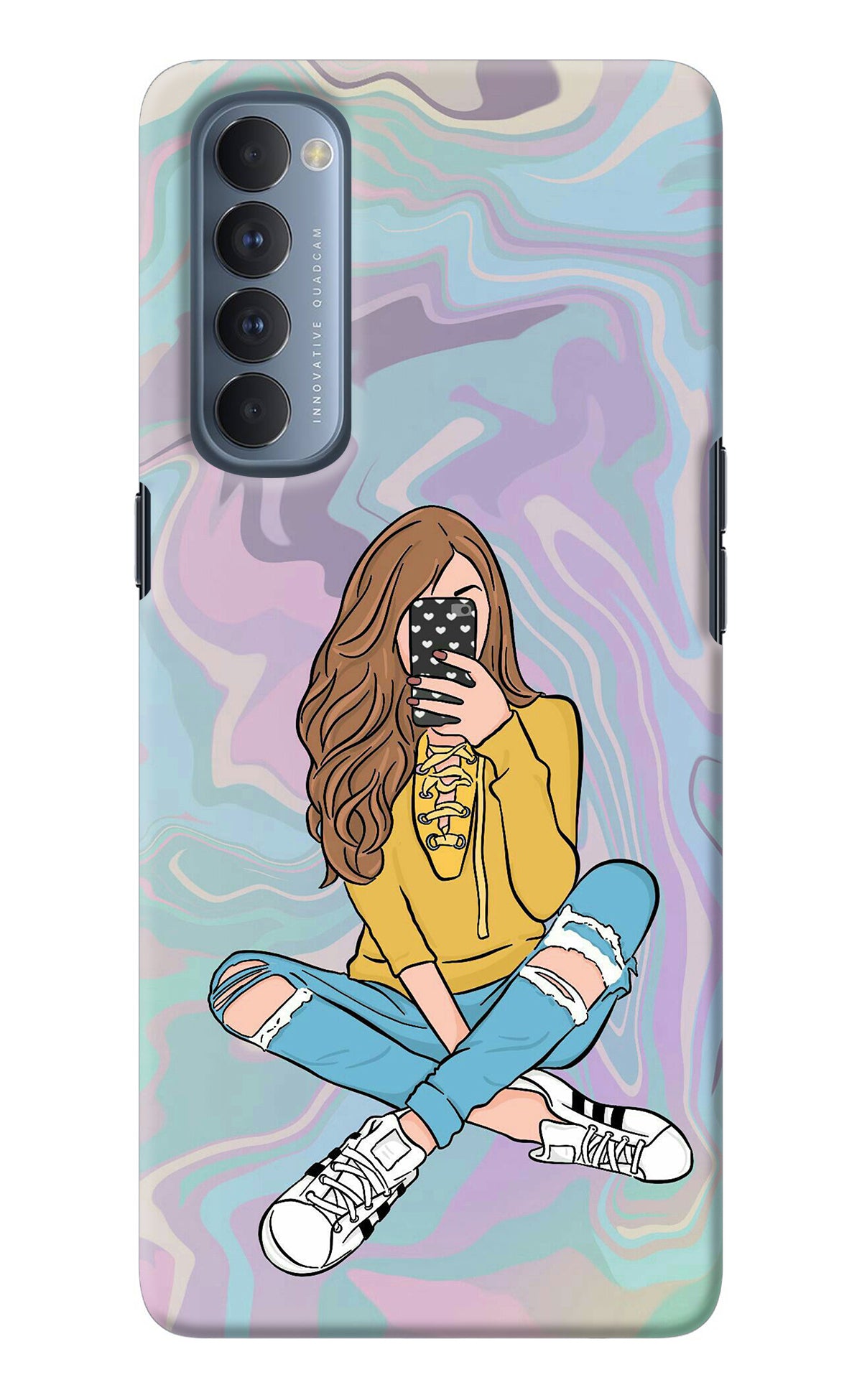 Selfie Girl Oppo Reno4 Pro Back Cover