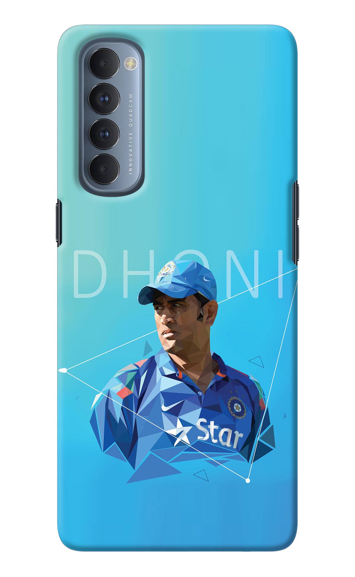 Dhoni Artwork Oppo Reno4 Pro Back Cover