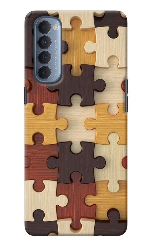 Wooden Puzzle Oppo Reno4 Pro Back Cover