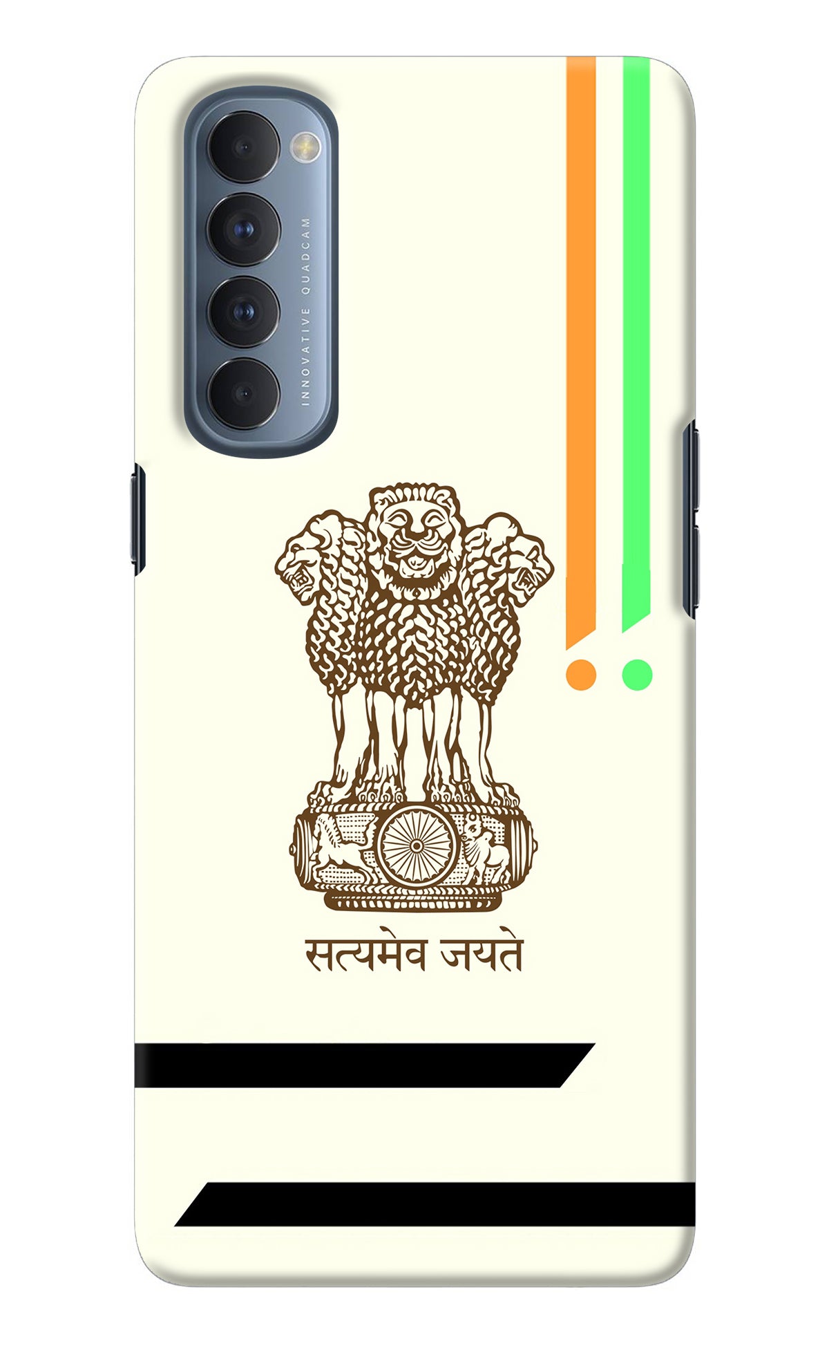 Satyamev Jayate Brown Logo Oppo Reno4 Pro Back Cover