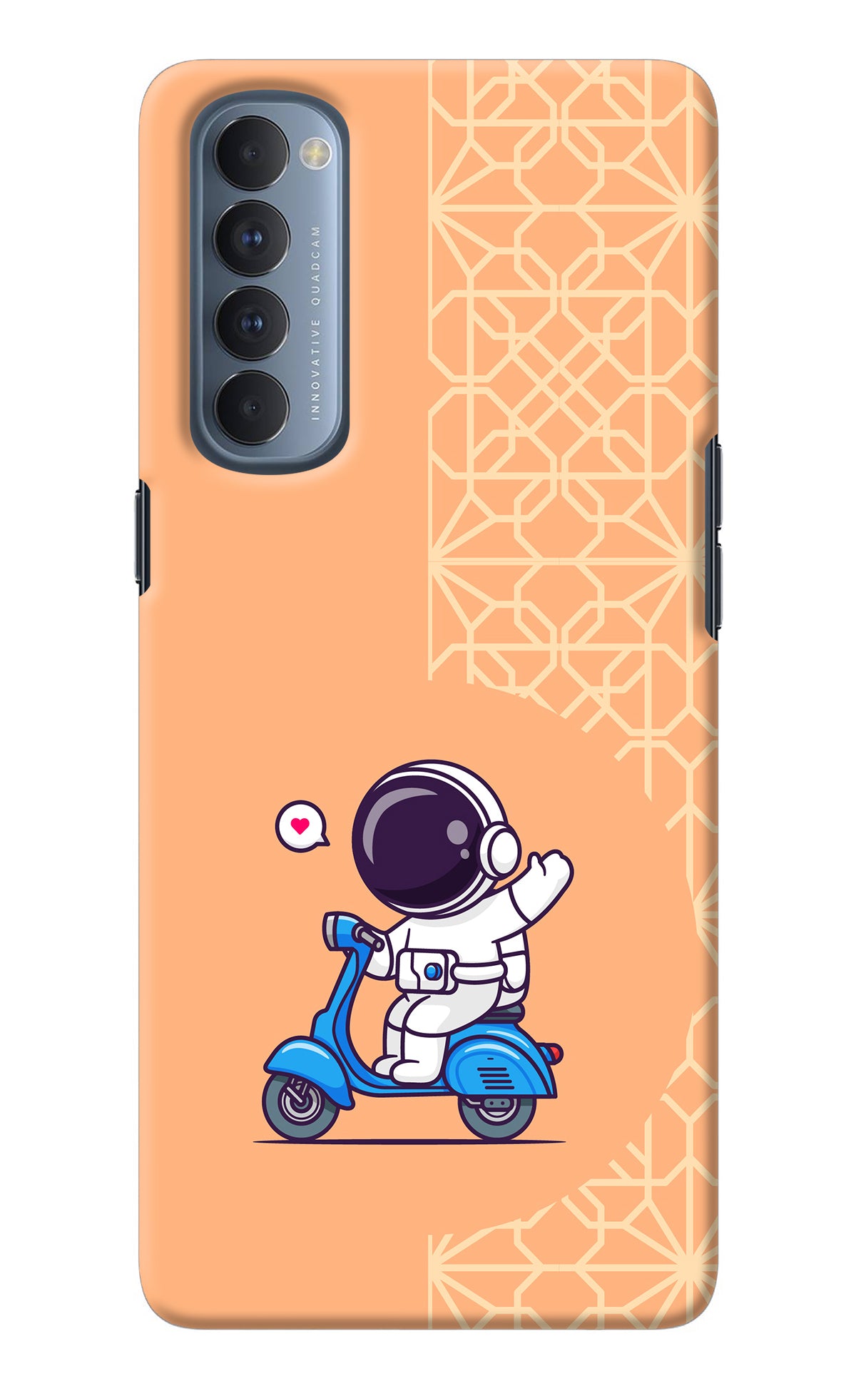 Cute Astronaut Riding Oppo Reno4 Pro Back Cover