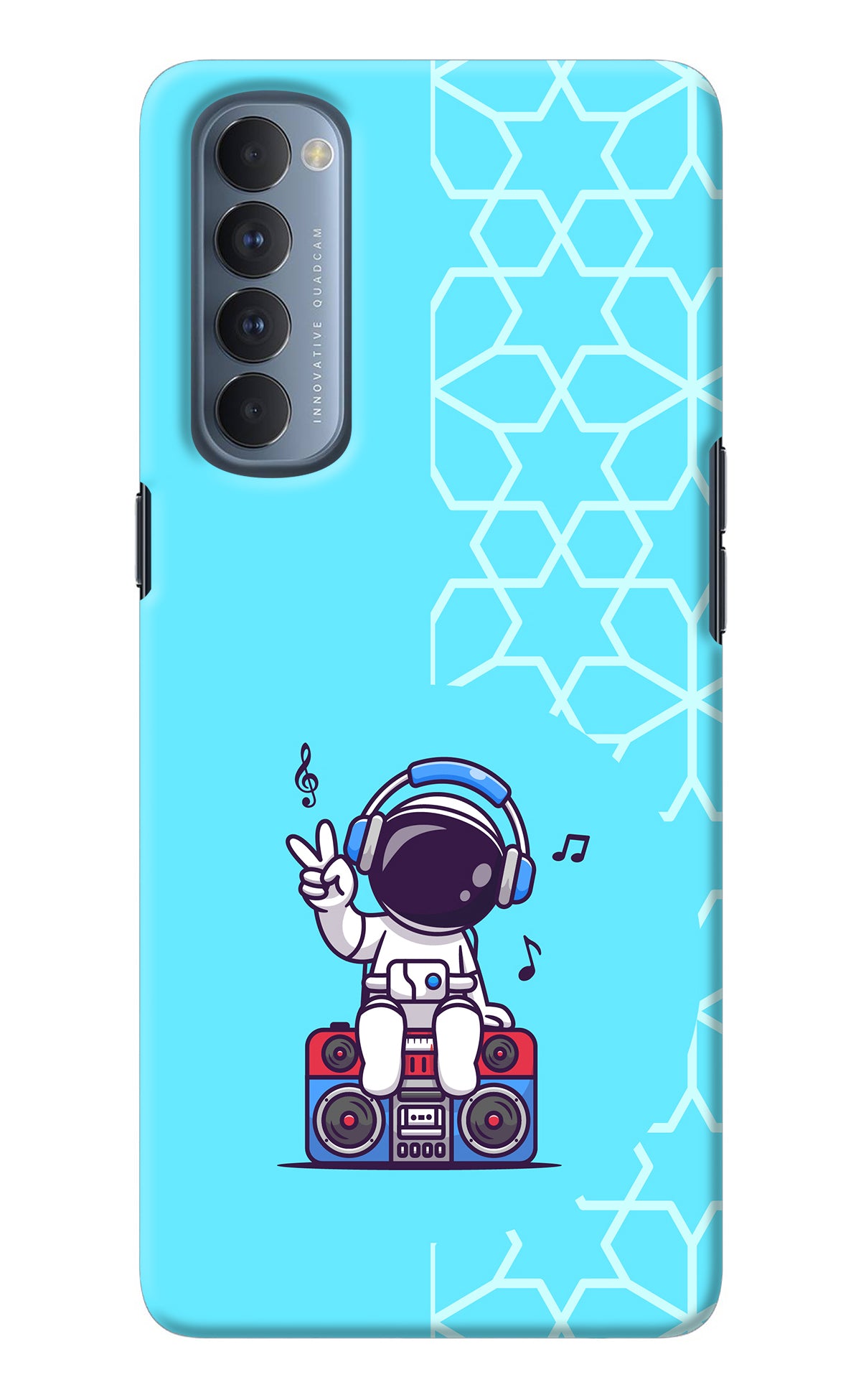 Cute Astronaut Chilling Oppo Reno4 Pro Back Cover