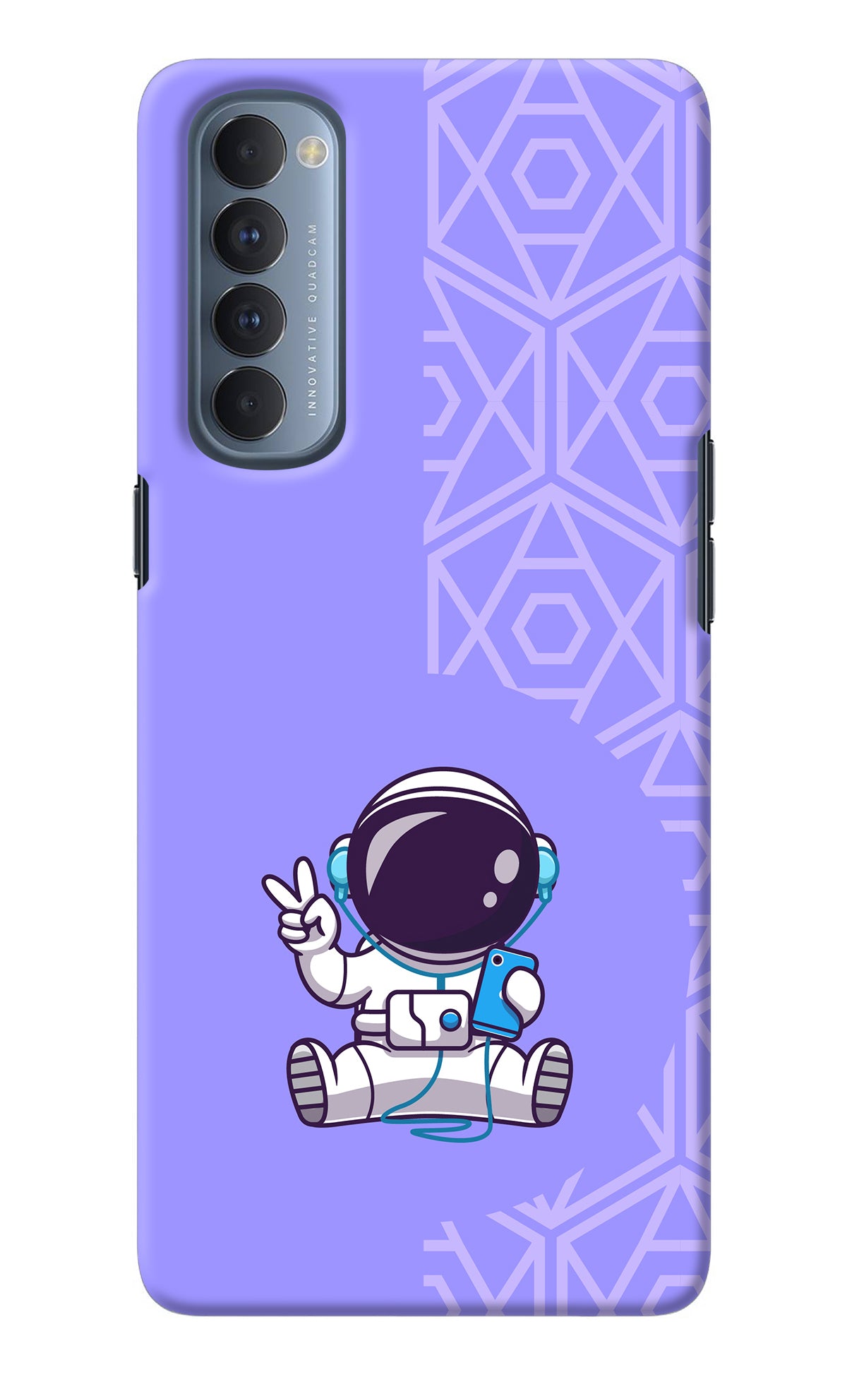 Cute Astronaut Chilling Oppo Reno4 Pro Back Cover