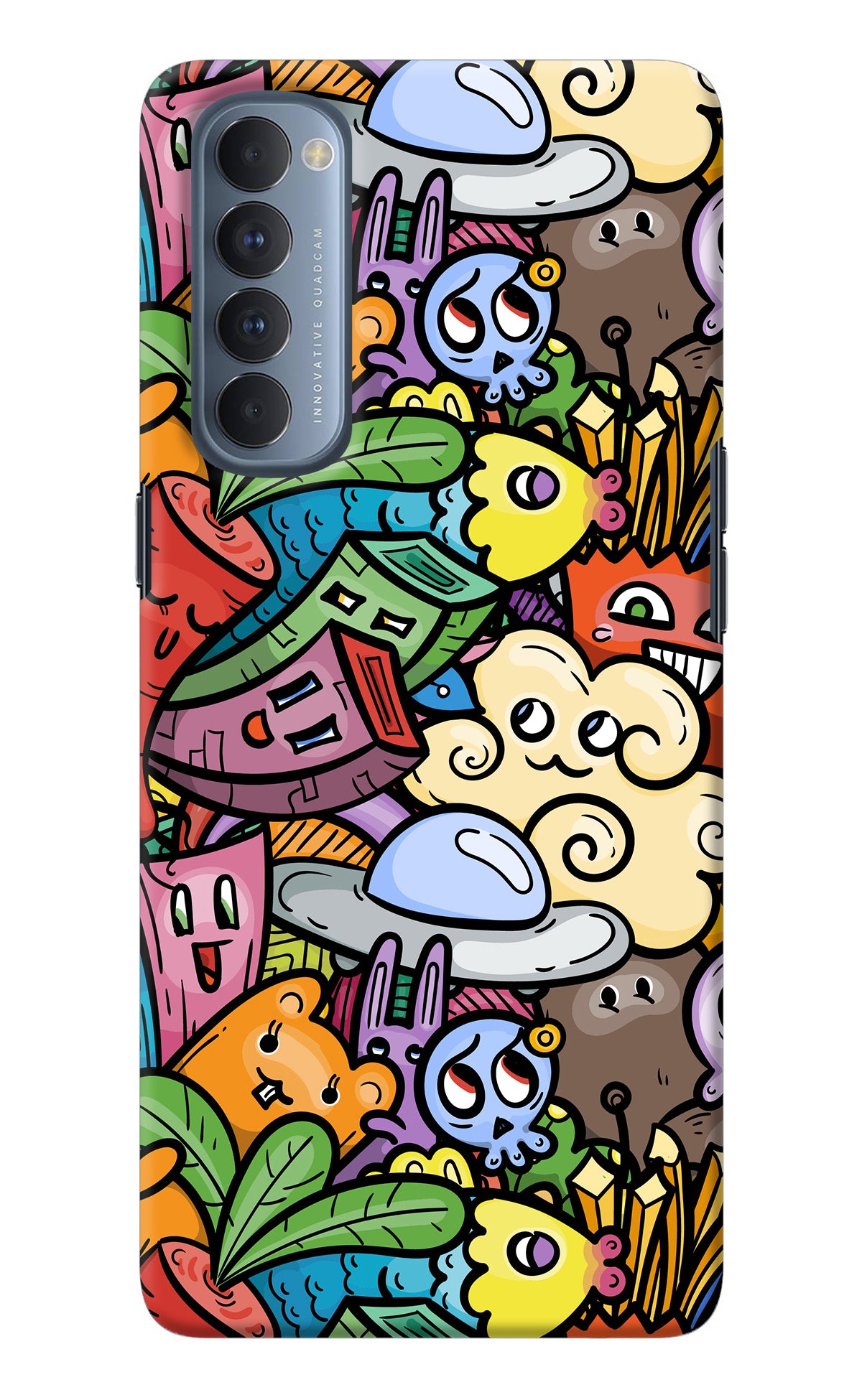 Veggie Doodle Oppo Reno4 Pro Back Cover