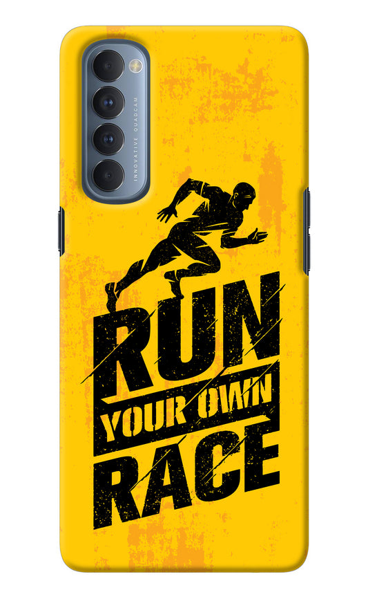 Run Your Own Race Oppo Reno4 Pro Back Cover