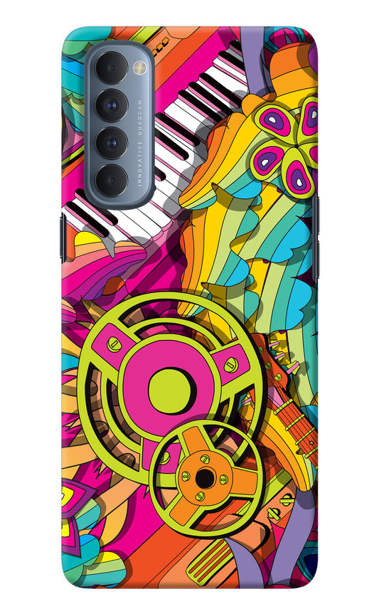 Music Doodle Oppo Reno4 Pro Back Cover