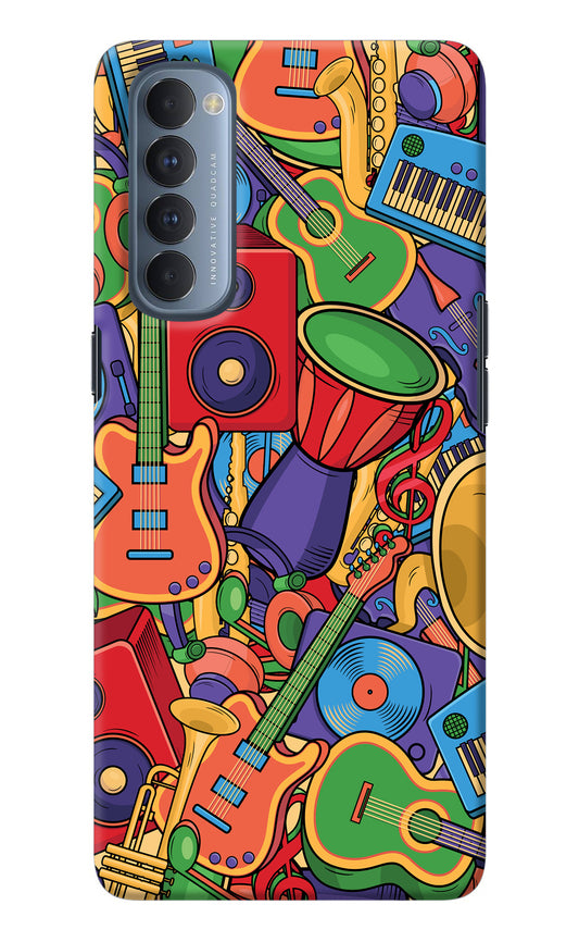 Music Instrument Doodle Oppo Reno4 Pro Back Cover