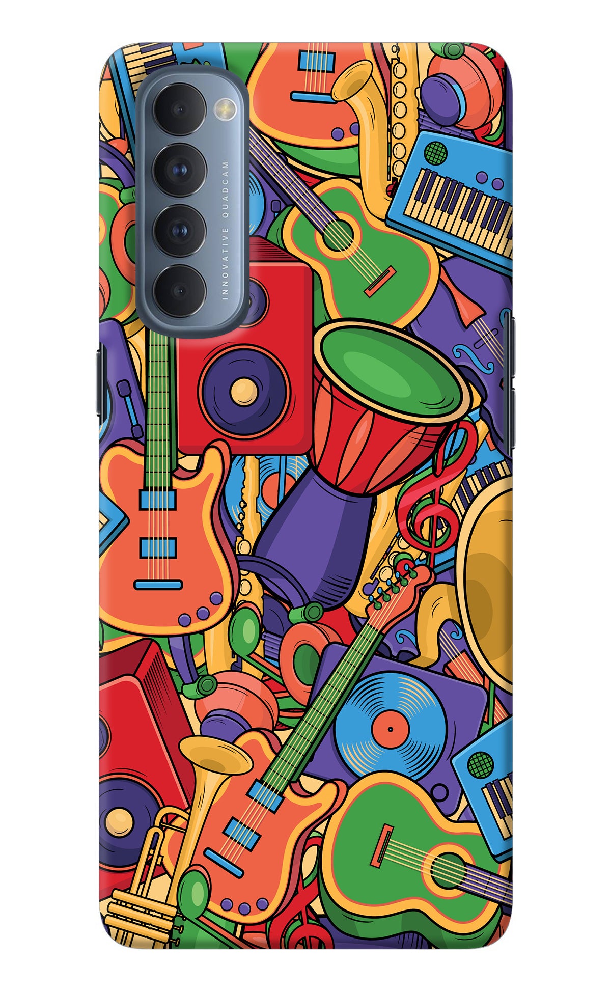 Music Instrument Doodle Oppo Reno4 Pro Back Cover